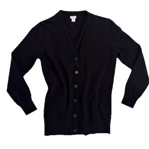 J. Crew Black Wool Blend Black Boyfriend Cardigan Size Small